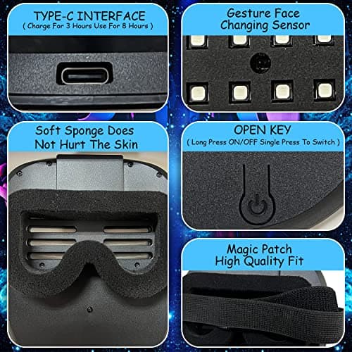 MOYACA Led Mask Light up Mask Gesture Sensing, Kids Cool Toys Men Boys Gift
