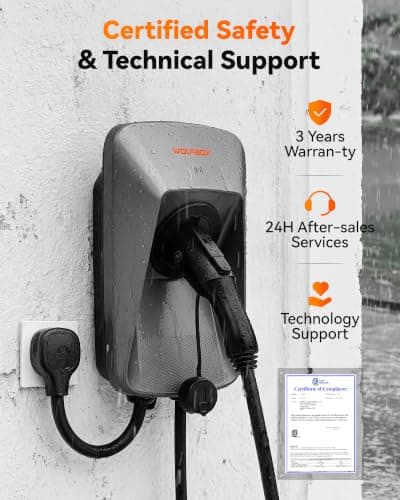 WOLFBOX 40amp Level 2 EV Charger,NEMA 14-50 with J1772 Connector,240V(WE40)