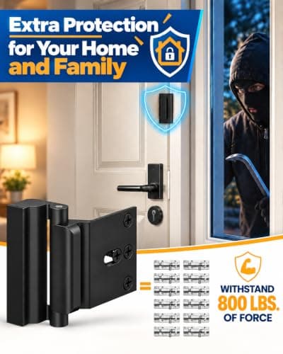 Home Security Front Door Lock, Child Safety Door Reinforcement Lock Latch