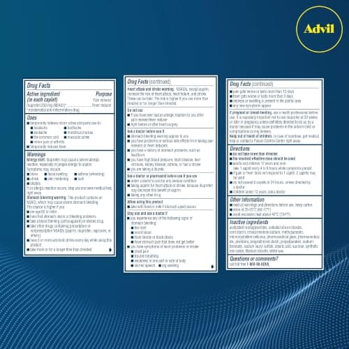 Advil Tablets, Ibuprofen 200mg, Pain Relief, 24 Count