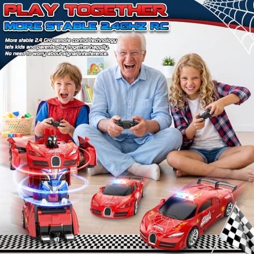 AONEPTR Remote Control Car Becoming Robot Transforming Toys Kids Christmas