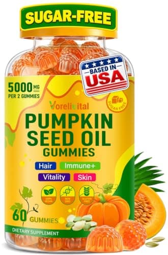 Vorelivital Pumpkin Seed Oil for Hair Growth 60Ct Gummies with Saw Palmetto