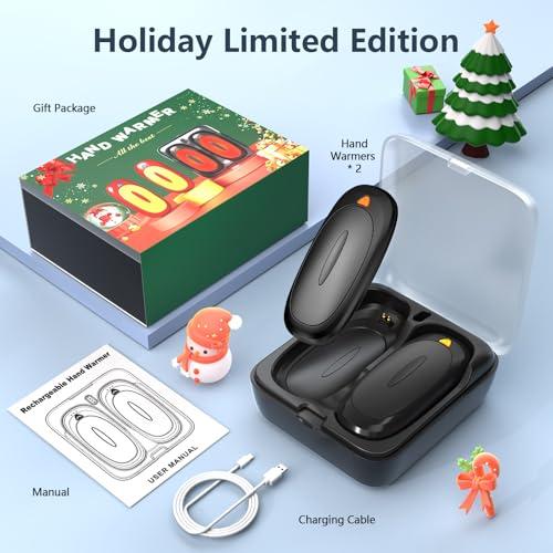 Calentadores de Manos Eléctricos Recargables 3 en 1 (2 Pzas) con Power Bank