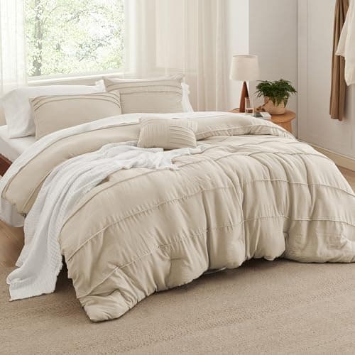 Juego de Edredón Queen Bedsure de 4 Piezas con Plisado Pinch Pleat