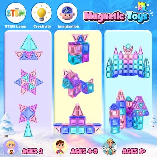 Mini Magnetic Tiles Kids Toys Travel Essential Games STEM Educational Toys