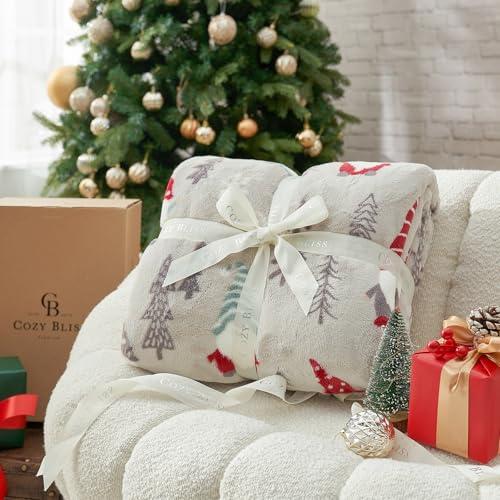 Cozy Bliss Gnome Throw Blanket Christmas Blanket Warm MilkyPlush™ Throw Blanket,Ultra Soft Cozy Blankets for Couch,Sofa and Bed(Xmas Gnome,60"x80")
