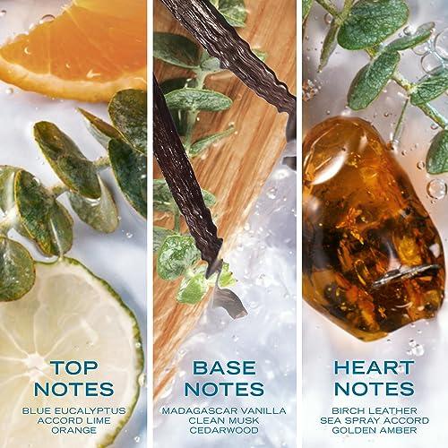 Nautica Pure Blue Eau de Toilette 3.3 fl oz para Hombre: Eucalipto, Cuero y Vainilla, Duradera y de Uso Diario