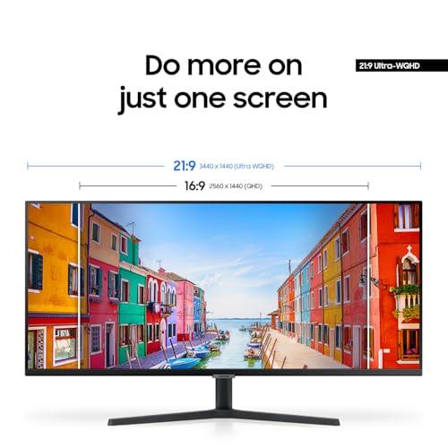 SAMSUNG 34" ViewFinity S50GC Series Ultra-WQHD Monitor, 100Hz, 5ms, HDR10, AMD FreeSync, Eye Care, Borderless Design, PIP, PBP, LS34C502GANXZA, 2023, Black