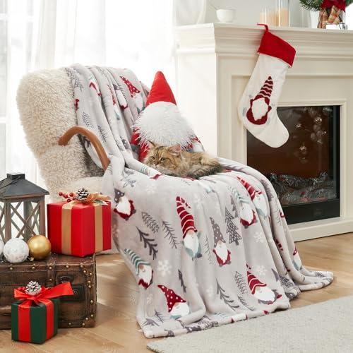 Cozy Bliss Gnome Throw Blanket Christmas Blanket Warm MilkyPlush™ Throw Blanket,Ultra Soft Cozy Blankets for Couch,Sofa and Bed(Xmas Gnome,60"x80")