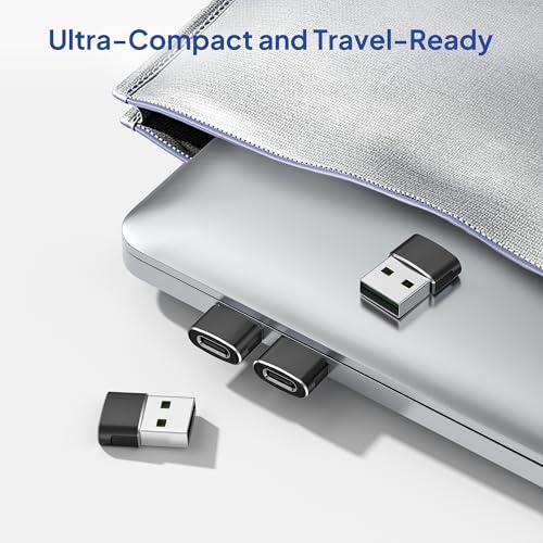 Elebase: 4 Adaptadores USB-A a USB-C para Dispositivos Apple/Samsung