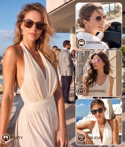 Lentes de sol polarizados QALLY retro para mujer