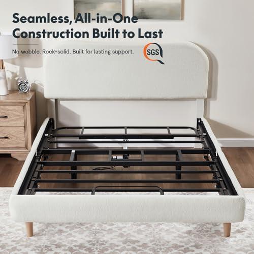 FLEXISPOT Cama Ajustable Queen 'Nube' Todo en Uno, Marco Tapizado, Cabecera Ajustable, 10 Años Garantía