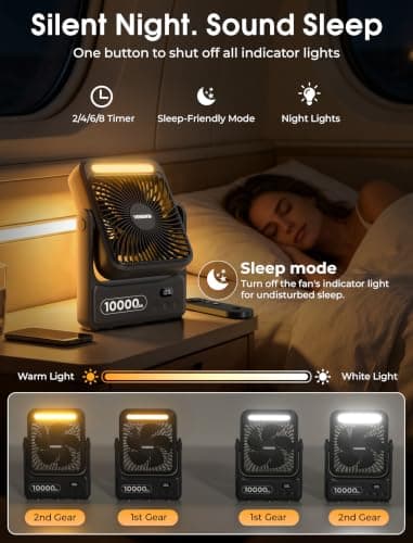 10000mAh Cruise Approved Magnetic Fan, Ultra-Slim Rechargeable Travel Fan