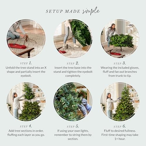Árbol de Navidad Artificial Balsam Hill Abeto Azul Clásico 7.5 pies sin Luces, con +2,960 Puntas, Base Premium y Armado Fácil