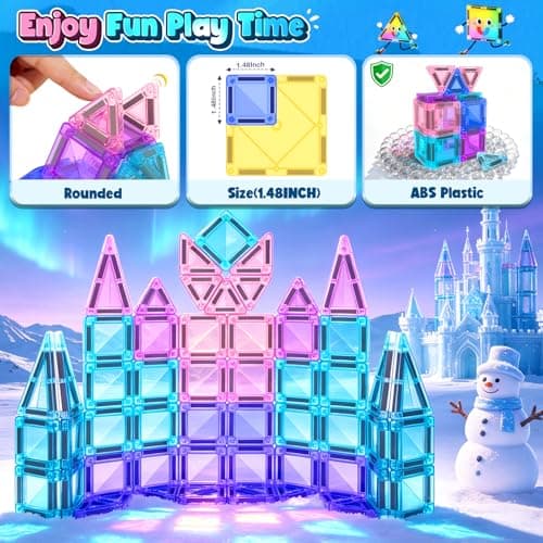 Mini Magnetic Tiles Kids Toys Travel Essential Games STEM Educational Toys