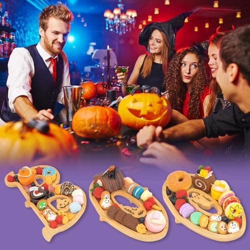 Set Nsoyos de 3 Tablas de Madera para Halloween 'BOO' + 14 Globos y Soportes