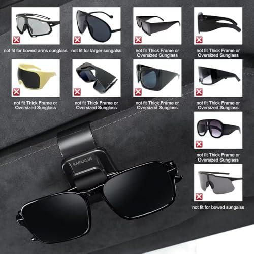 KAFANLIN: Paquete Doble de Soportes 2 en 1 para Gafas y Tarjetas en Visor de Coche