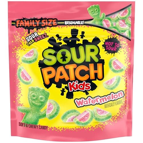 (S&S) SOUR PATCH KIDS Watermelon Soft & Chewy Gummy Candy, Family Size, 1.8 lb