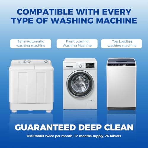 Gihen 48 Washing Machine Cleaner Tablets, Descaler Odor Remover HE Washer