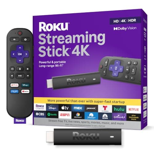 Roku Streaming Stick 4K con control remoto por voz - HDR10+ y Dolby Vision