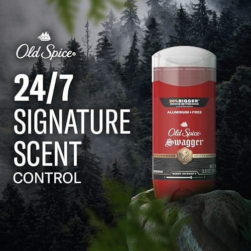 Desodorante Old Spice para Hombre, Sin Aluminio, Aroma Swagger, Paquete de 3 de 3.8 oz