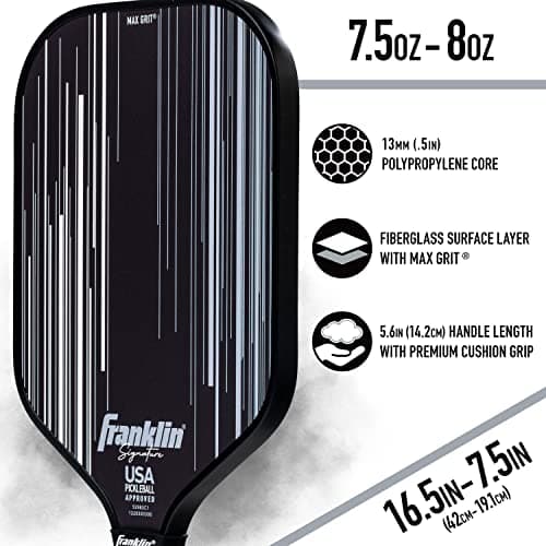 Paleta de Pickleball Pro Franklin Sports Signature Series USAPA - 13mm - Negra