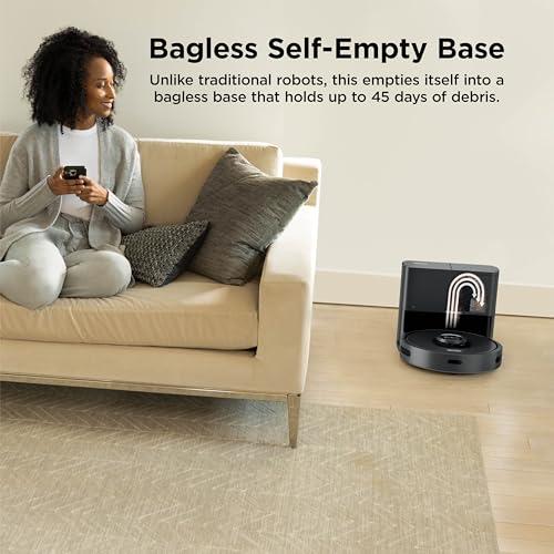 Shark AV2501S AI Ultra Robot Vacuum, with Matrix Clean, Home Mapping, 30-Day Capacity HEPA Bagless Self Empty Base, Perfect for Pet Hair, Wifi, Dark Grey