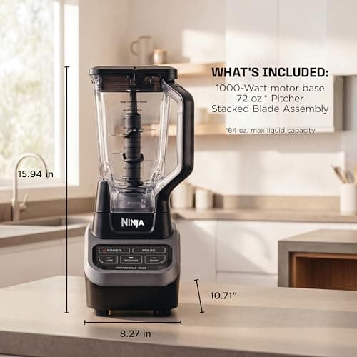 Licuadora Profesional Ninja BL610, 1000W, Tecnología Total Crushing, Vaso 72oz