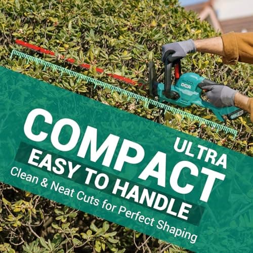 DCA 22 inch Hedge Trimmer Cordless 20V, 2800RPM Electric Bush Trimmer with Dual-Action Blade, 3/4" Cutting Capacity, 5.2 LBS Lightweight Bush Clipper, 180° Rotatable, 2.0Ah Battery & Charger Included
