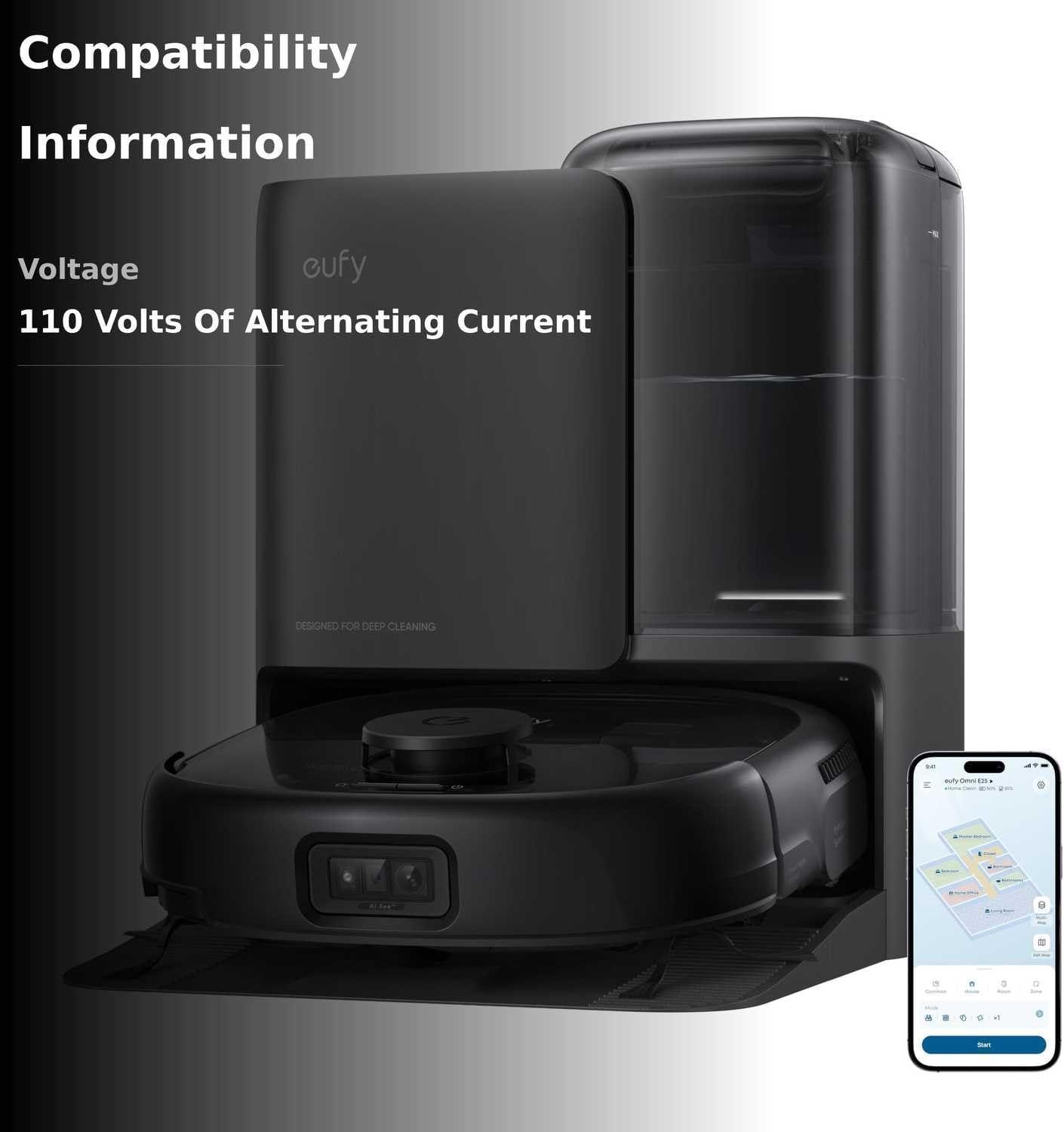 eufy Robot Vacuum E25, HydroJet System with Roller Mop, 20,000 Pa Turbo High Suction, All-in-One Robot Vacuum and Mop Combo for Home