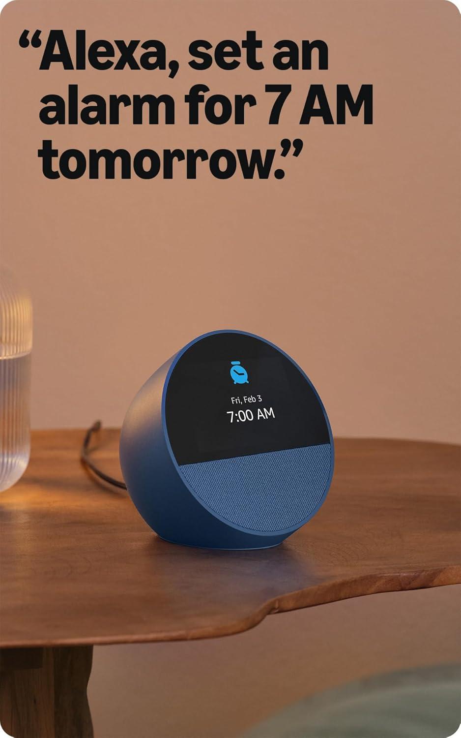 Amazon Echo Spot (newest model), Great for nightstands, offices and kitchens