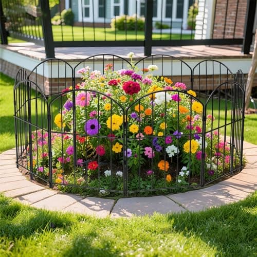 VANCASTLE Barda Decorativa Exterior para Jardín, 10 Paneles, 10.5 pies x 24 pulgadas