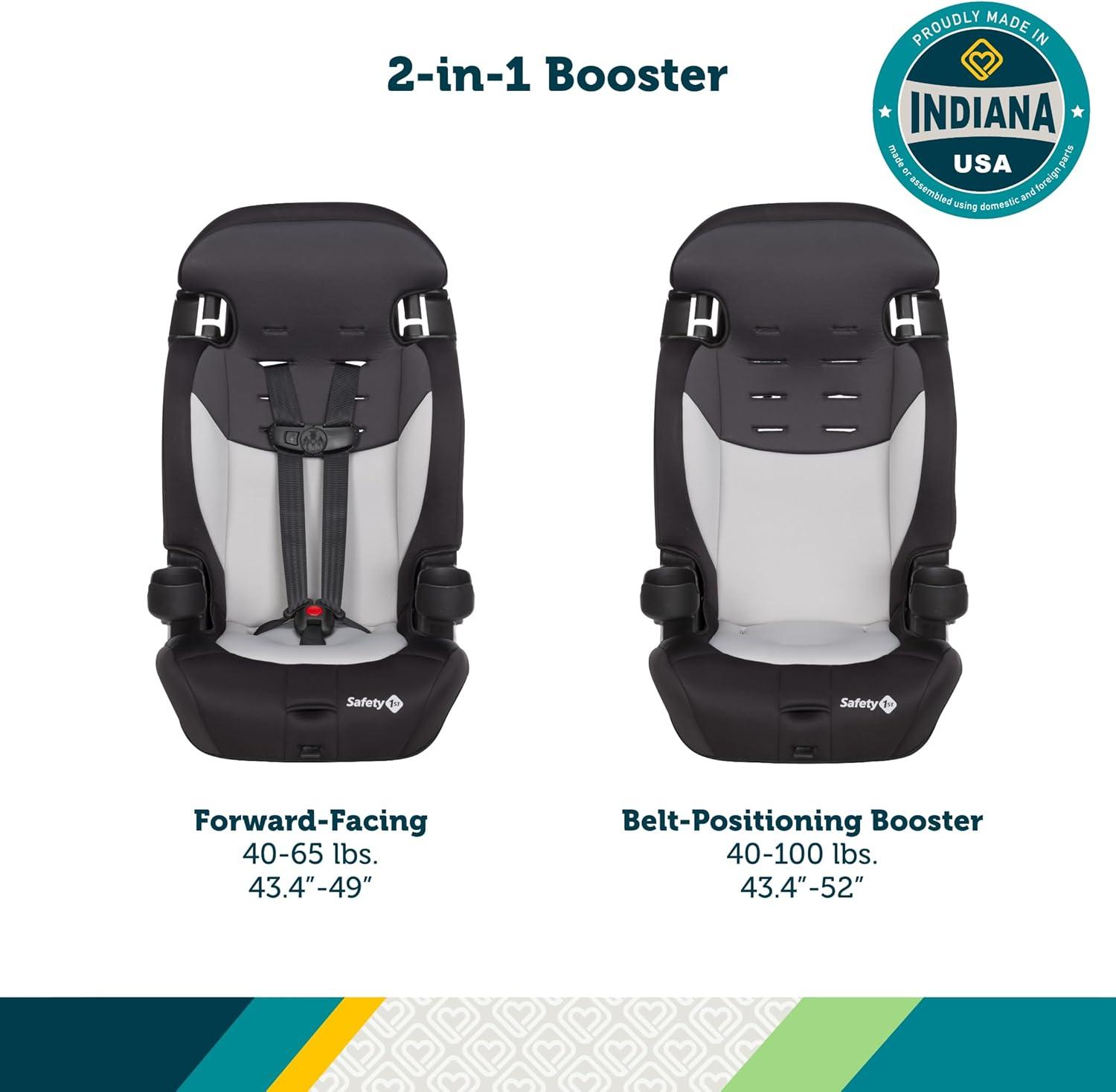 Safety 1st Grand 2-in-1 Booster Car Seat, Forward-Facing with Harness, 30-65 pounds and Belt-Positioning Booster