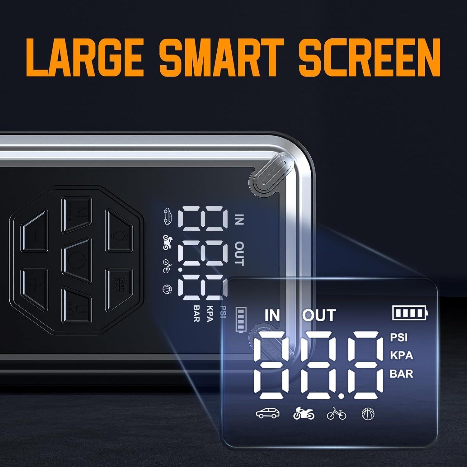 Acmount W160 Jump Starter with Air Compressor, 5000A Portable Car Jump Starter 150PSI Tire Inflator/Air Pump, 12V Battery(Up to 9L Gas/8L Diesel Engine) Jump Pack