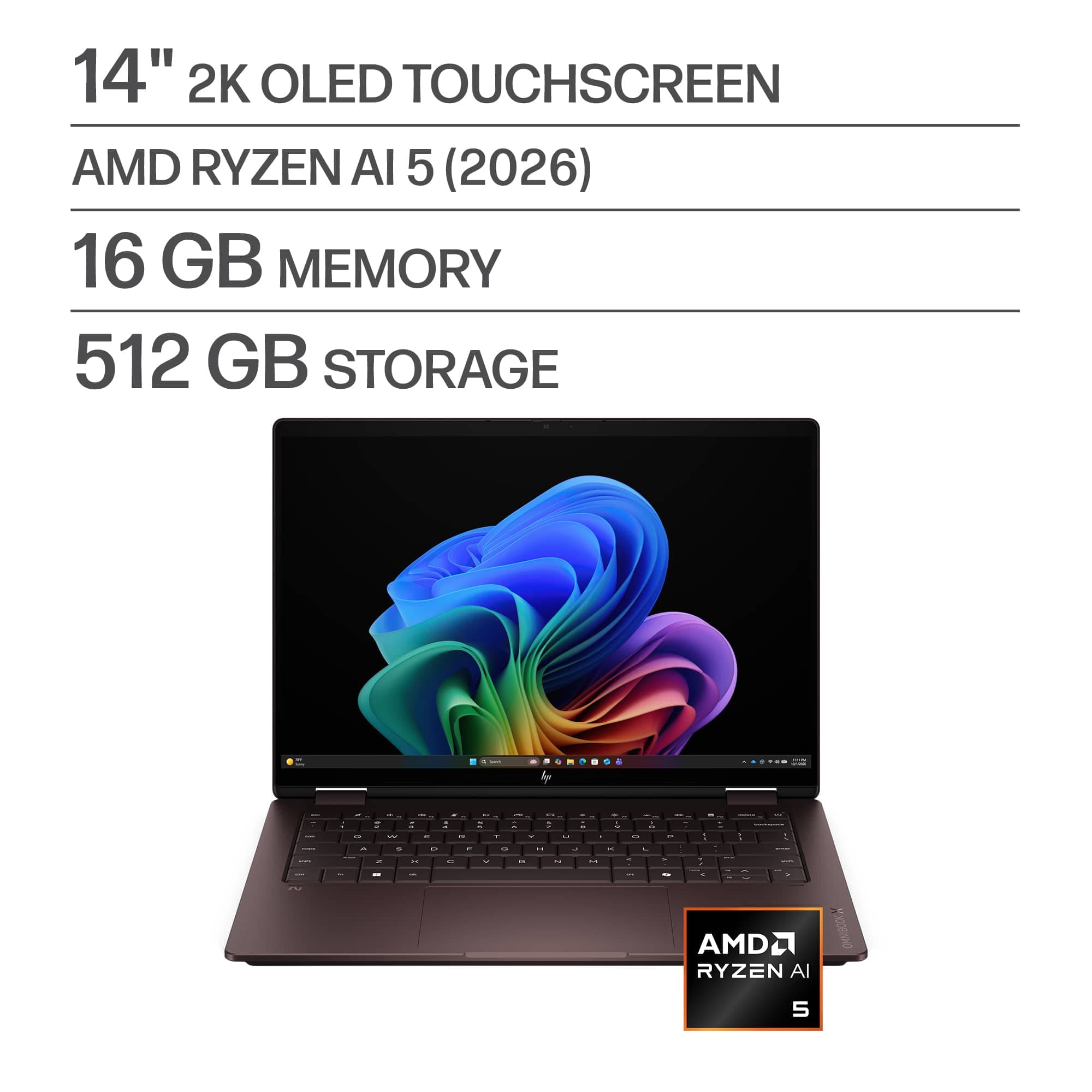HP OmniBook X Flip 14" 2K OLED 2 en 1 (Ryzen AI 5, 16GB, 512GB SSD) ¡a solo $649.99!